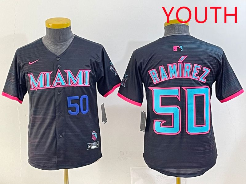 Youth 2025 Miami Marlins #50 Ramirez Black Joint Name Nike MLB Jersey style 5->chicago cubs->MLB Jersey